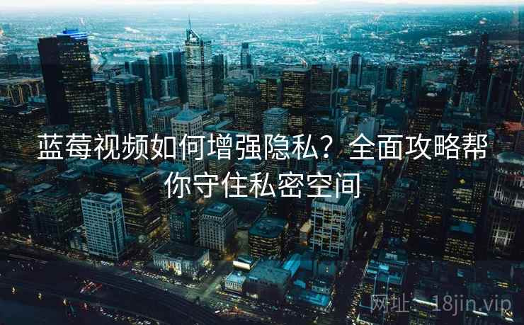 蓝莓视频如何增强隐私？全面攻略帮你守住私密空间