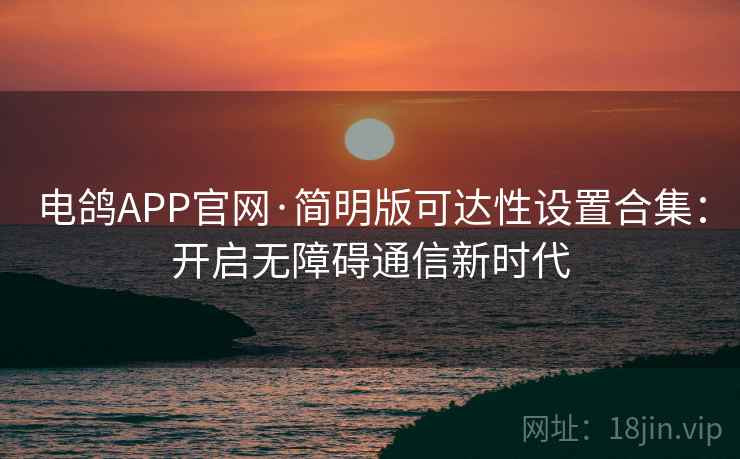 电鸽APP官网·简明版可达性设置合集：开启无障碍通信新时代